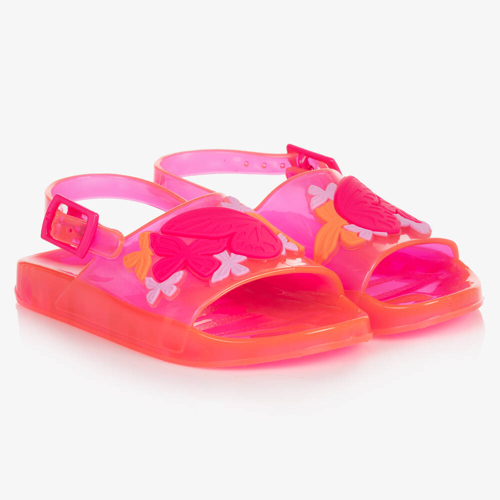 Sophia Webster Mini - Розовые резиновые сандалии с бабочками | Childrensalon