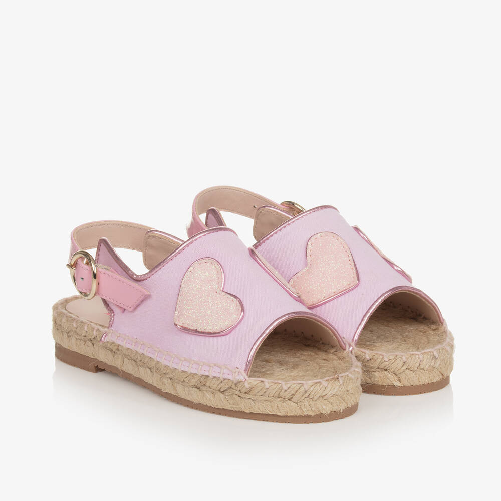 Sophia Webster Mini - Girls Pink Heart Amora Espadrille Sandals | Childrensalon