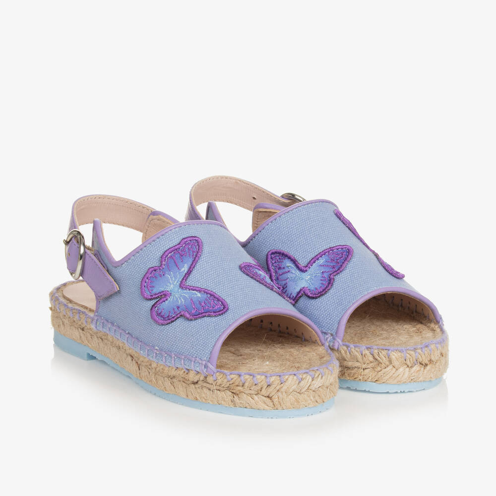 Shop Sophia Webster Mini Girls Purple Butterfly Espadrille Sandals