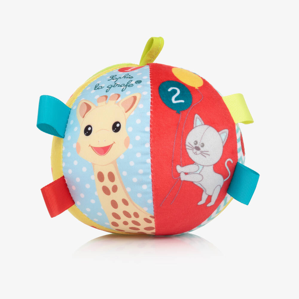 Sophie la Girafe - كرة قماش بطبعة ملونة للأطفال (11 سم) | Childrensalon