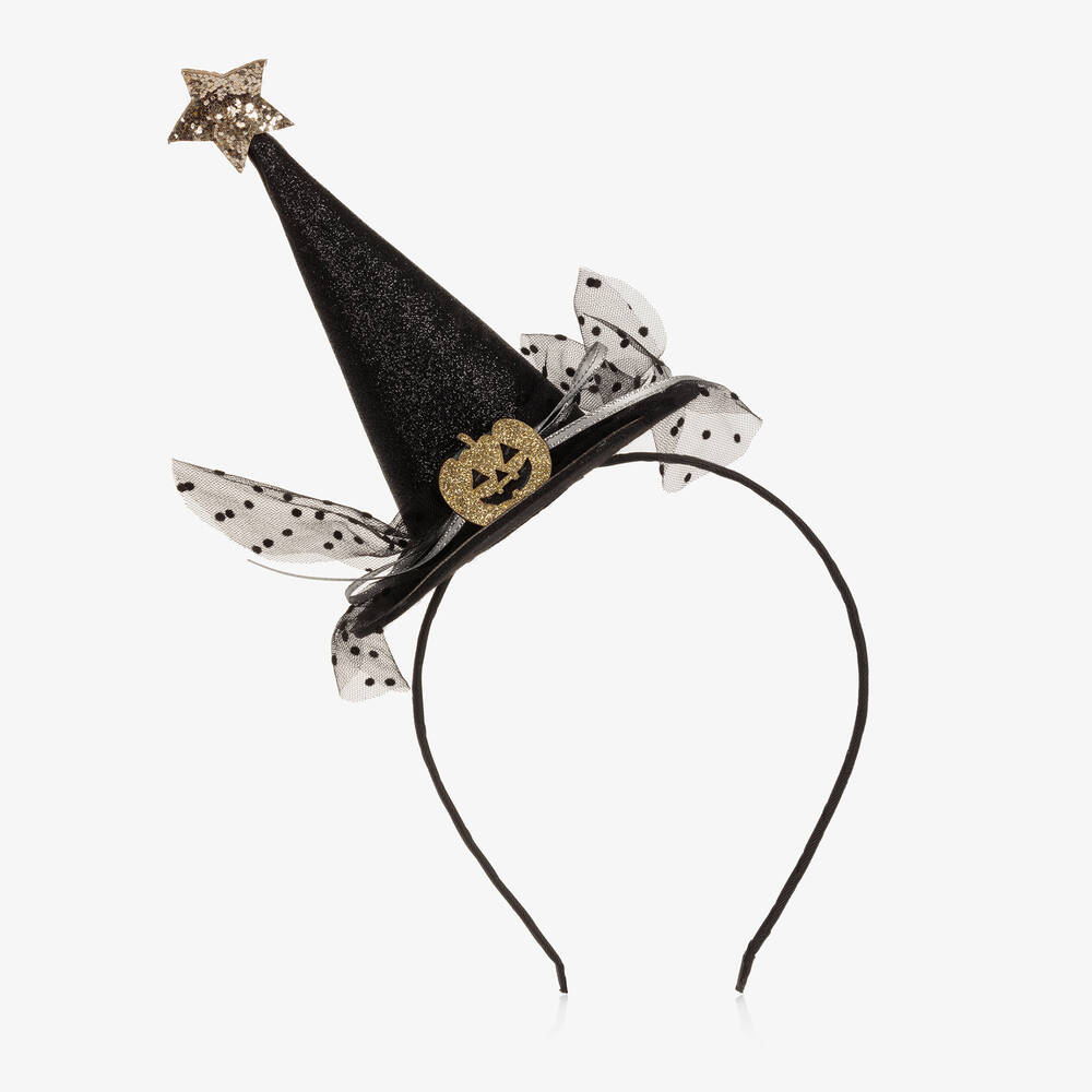 Souza - Girls Black Witch Hat Hairband | Childrensalon