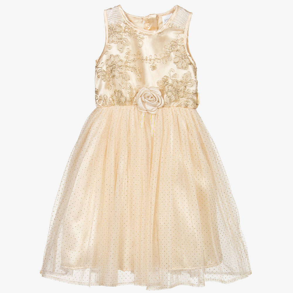 Souza - Girls Gold Tulle Princess Dress | Childrensalon