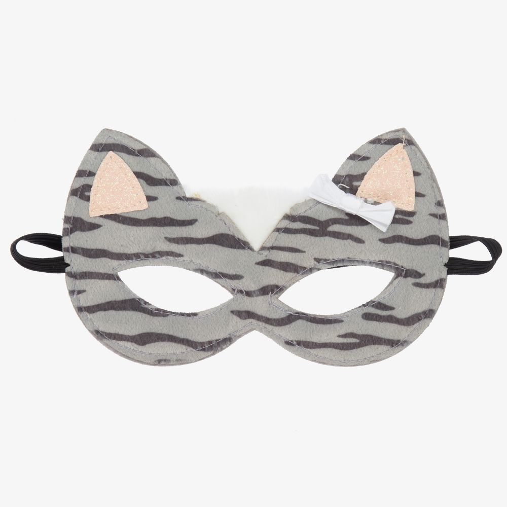 Souza - Girls Grey Faux Fur Cat Mask | Childrensalon
