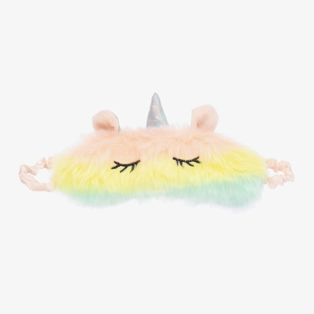 Souza - Girls Pink Faux Fur Unicorn Eye Mask | Childrensalon