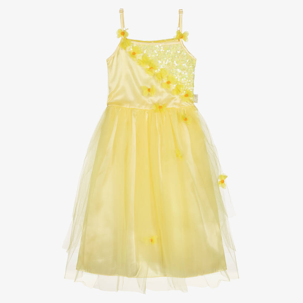 Souza - Girls Yellow Tulle Floral Dress | Childrensalon
