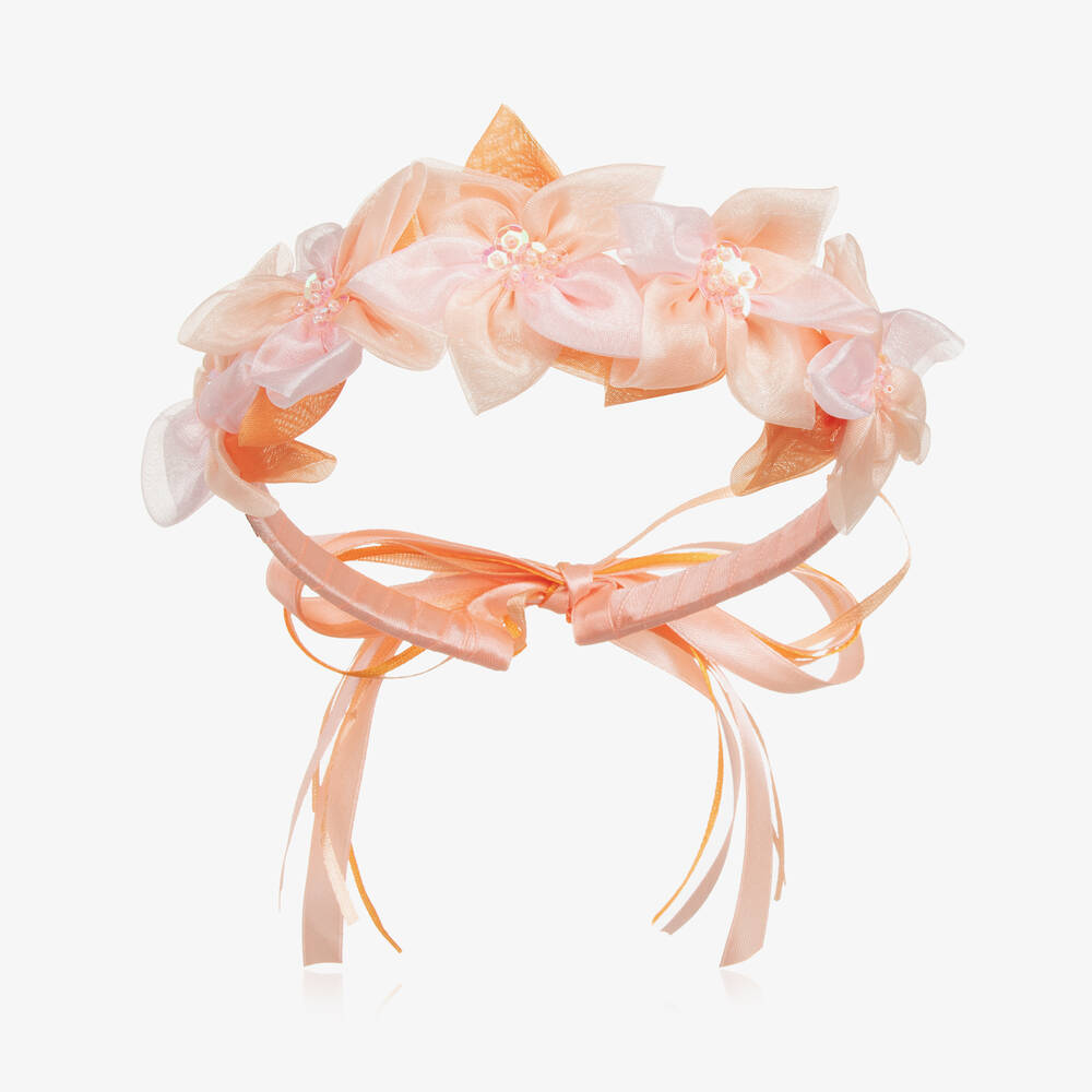 Souza - Peach Pink Floral Hairband | Childrensalon