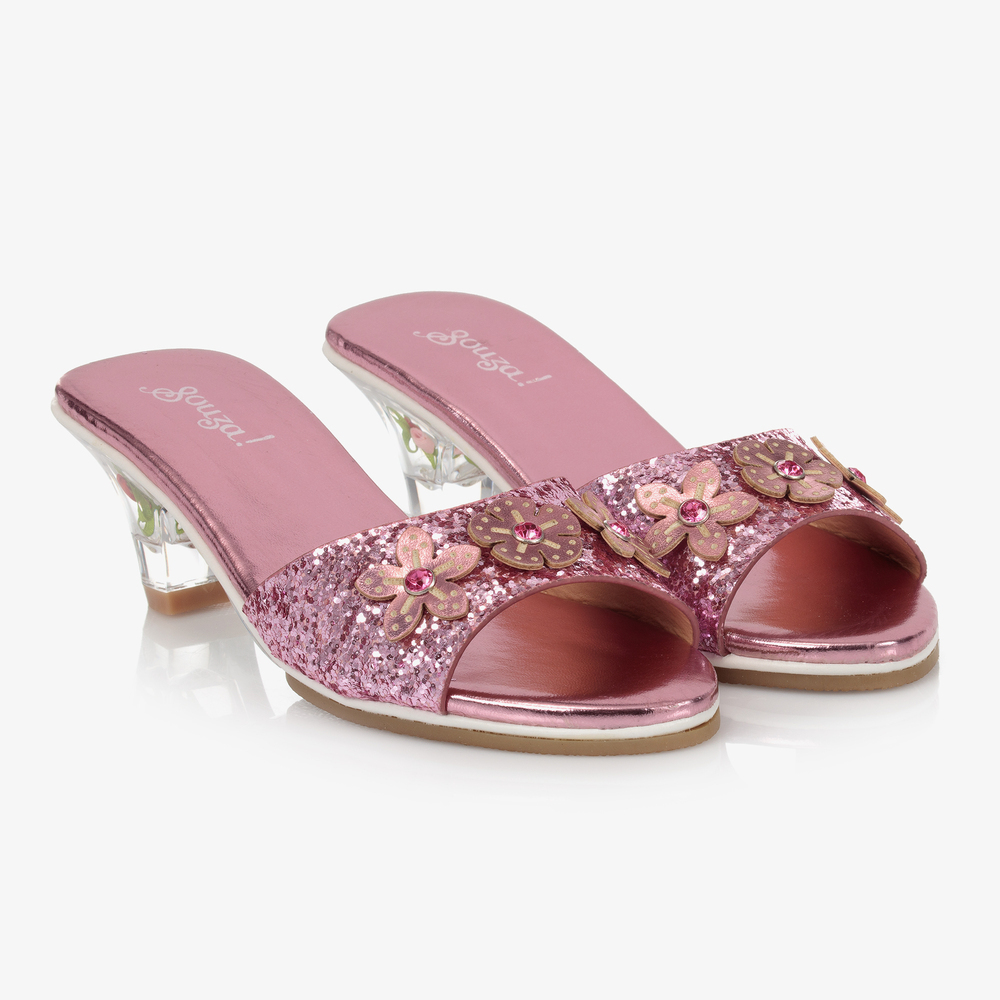 Souza - حذاء بكعب جلد صناعي لون زهري للبنات | Childrensalon