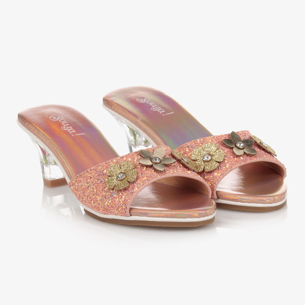 Souza - Розовые туфли на каблуке с радужным эффектом | Childrensalon