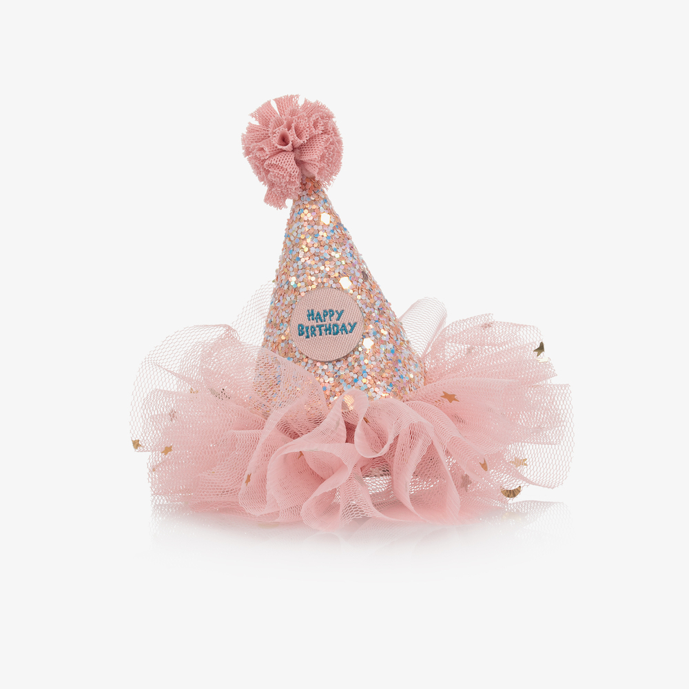 Souza - Pink Party Hat Hair Clip (9cm) | Childrensalon