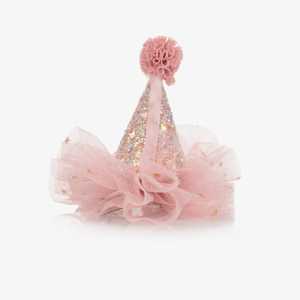 Souza - Pink Party Hat Hair Clip (9cm) | Childrensalon