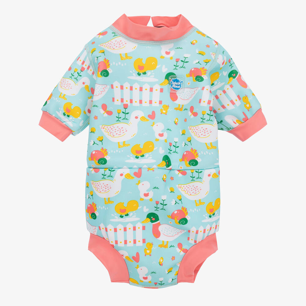 Splash About Baby Girls Blue Happy Nappy Sun Suit (upf 50+)