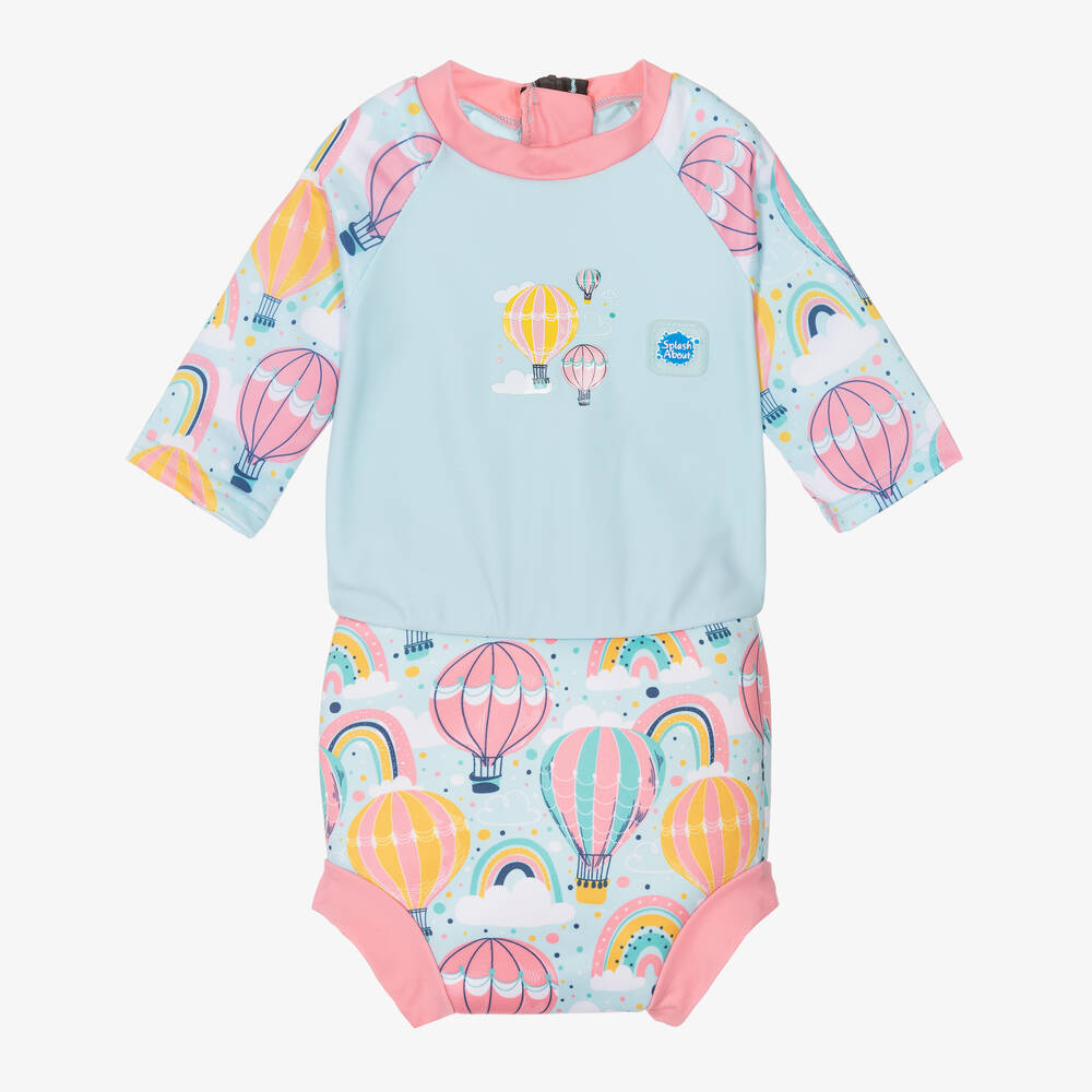 Splash About - Light Blue Happy Nappy Baby Sun Suit (UPF50+) | Childrensalon