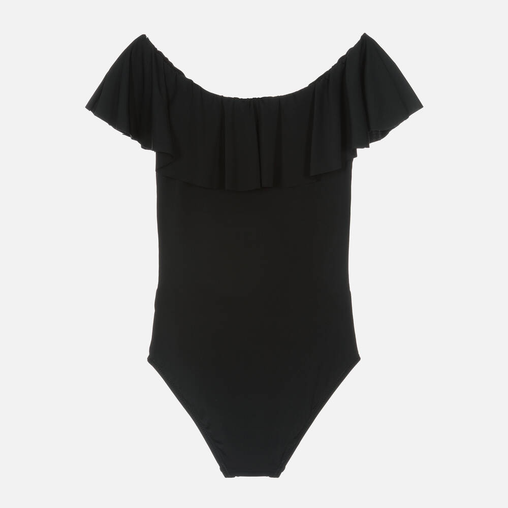 Stella Cove - Girls Black Ruffle Swimsuit | Childrensalon