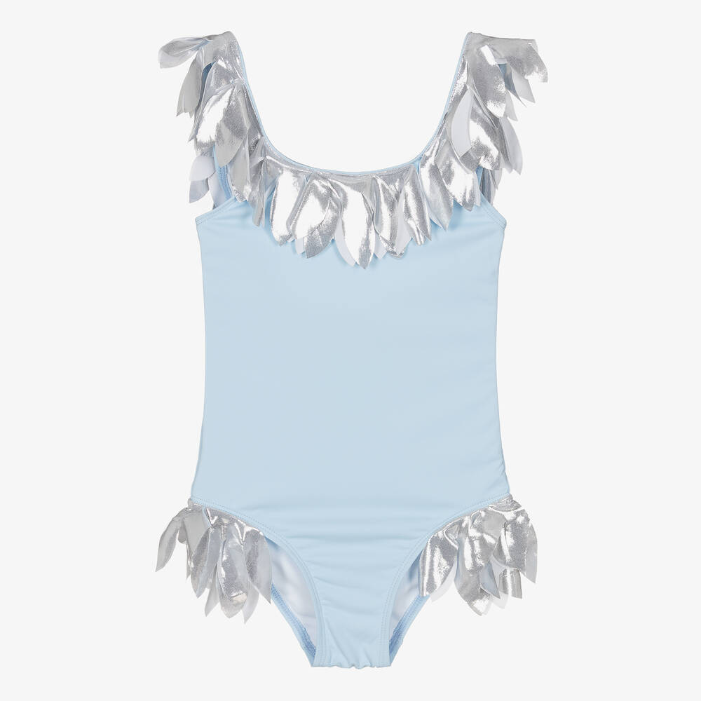 Stella Cove - Girls Pale Blue & Silver Swimsuit | Childrensalon