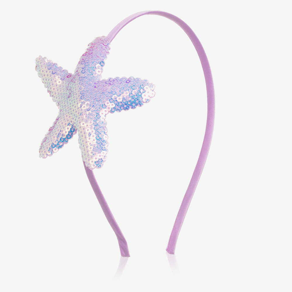 Stella Cove - Фиолетовый ободок с морской звездой из пайеток | Childrensalon