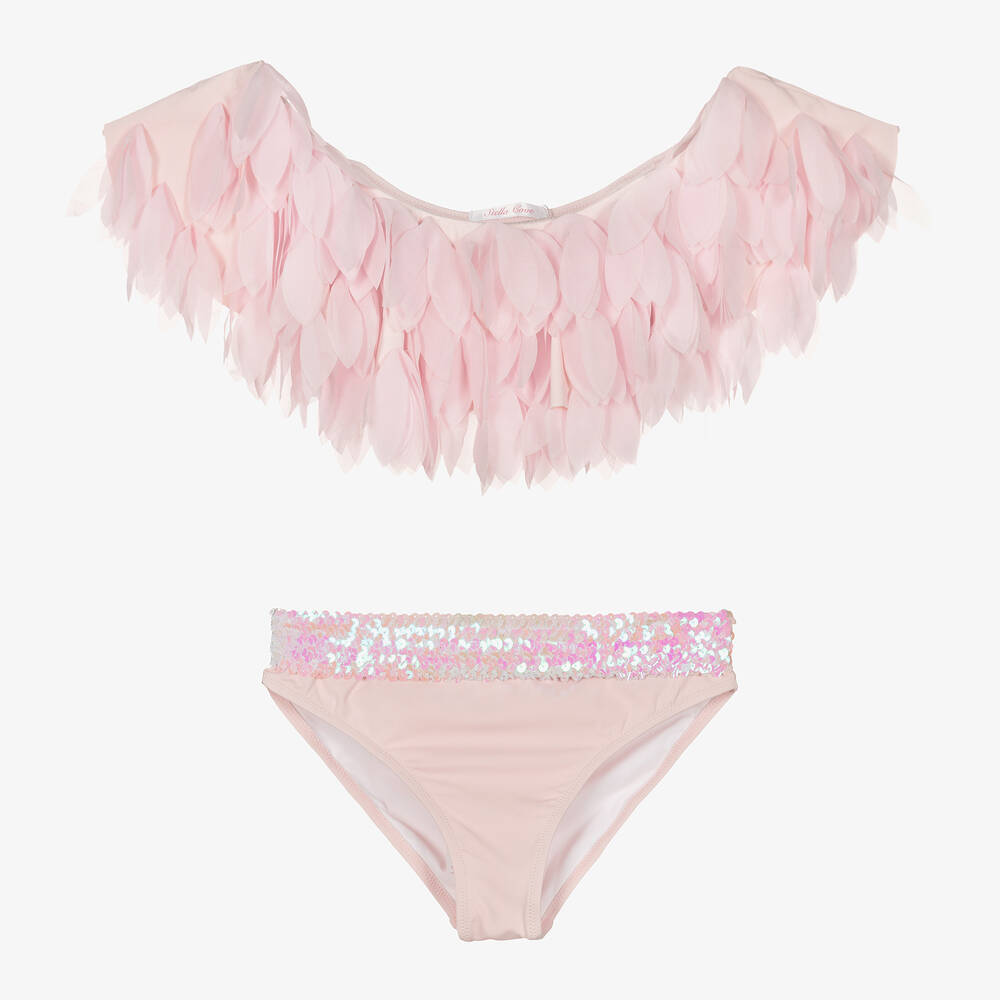 Stella Cove - Teen Girls Pink Petals & Sequins Bikini | Childrensalon