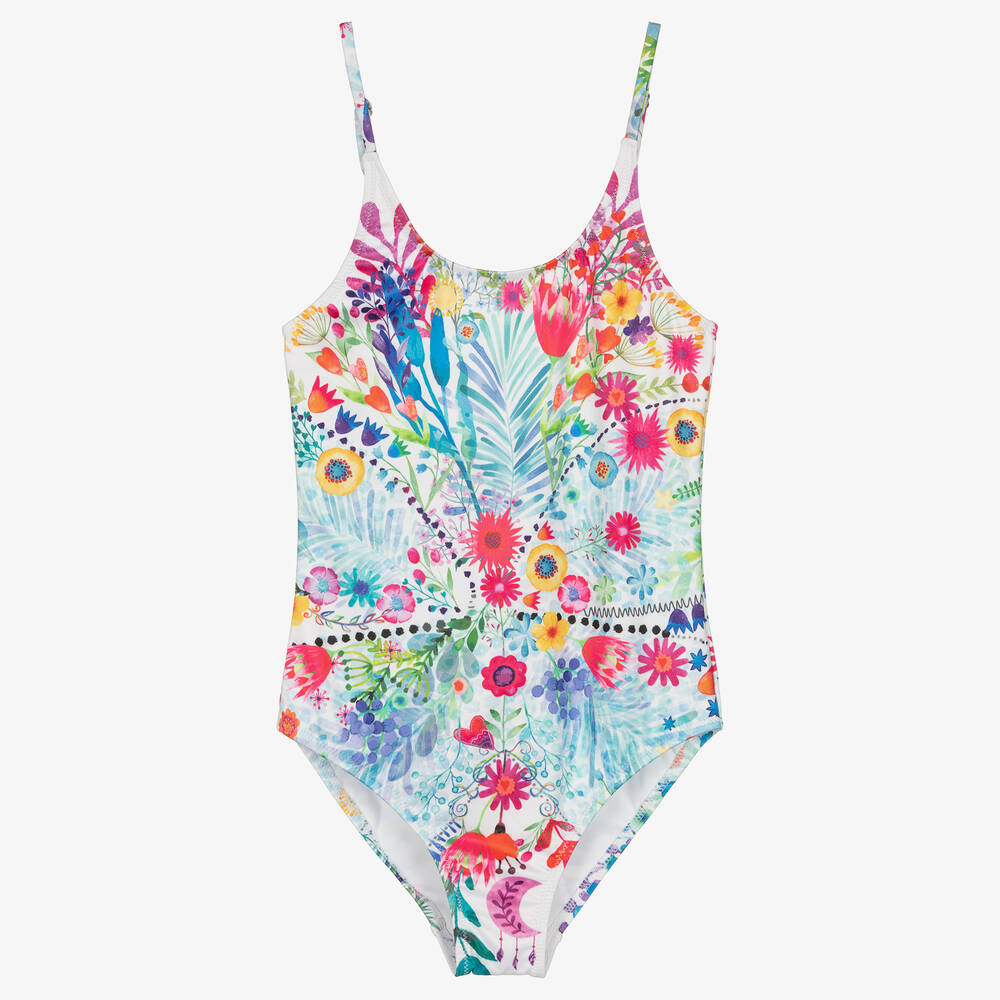 Stella Cove Teen Girls Wildflower Swimsuit In Blue | ModeSens