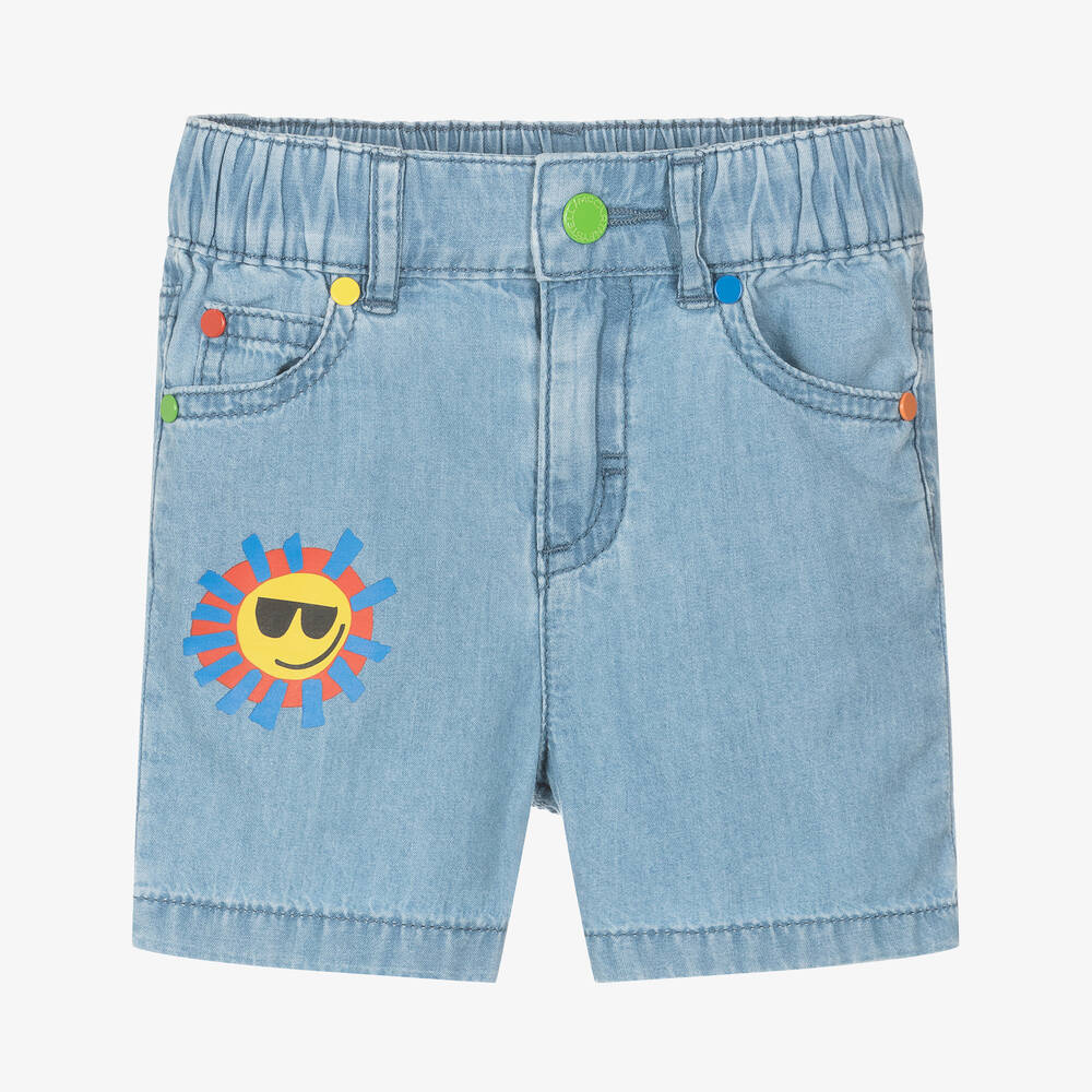 Stella McCartney Kids - Baby Boys Blue Organic Cotton Shorts | Childrensalon