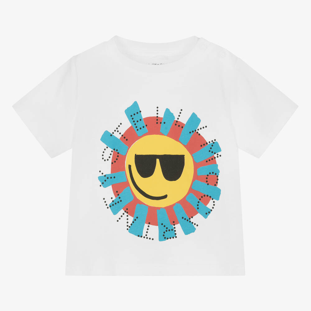 Stella McCartney Kids - T-shirt blanc en coton soleil bébé | Childrensalon