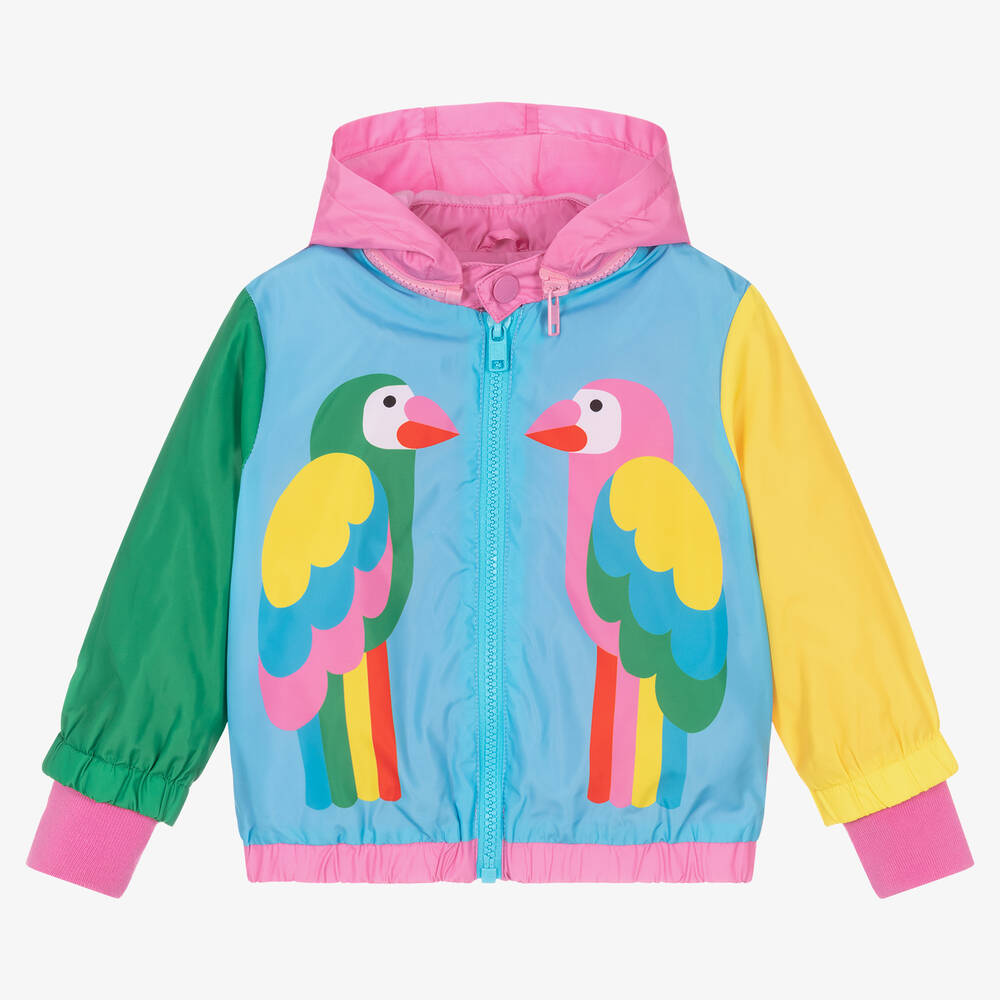 Stella McCartney Kids - Куртка с цветовыми блоками и попугаями для малышек | Childrensalon