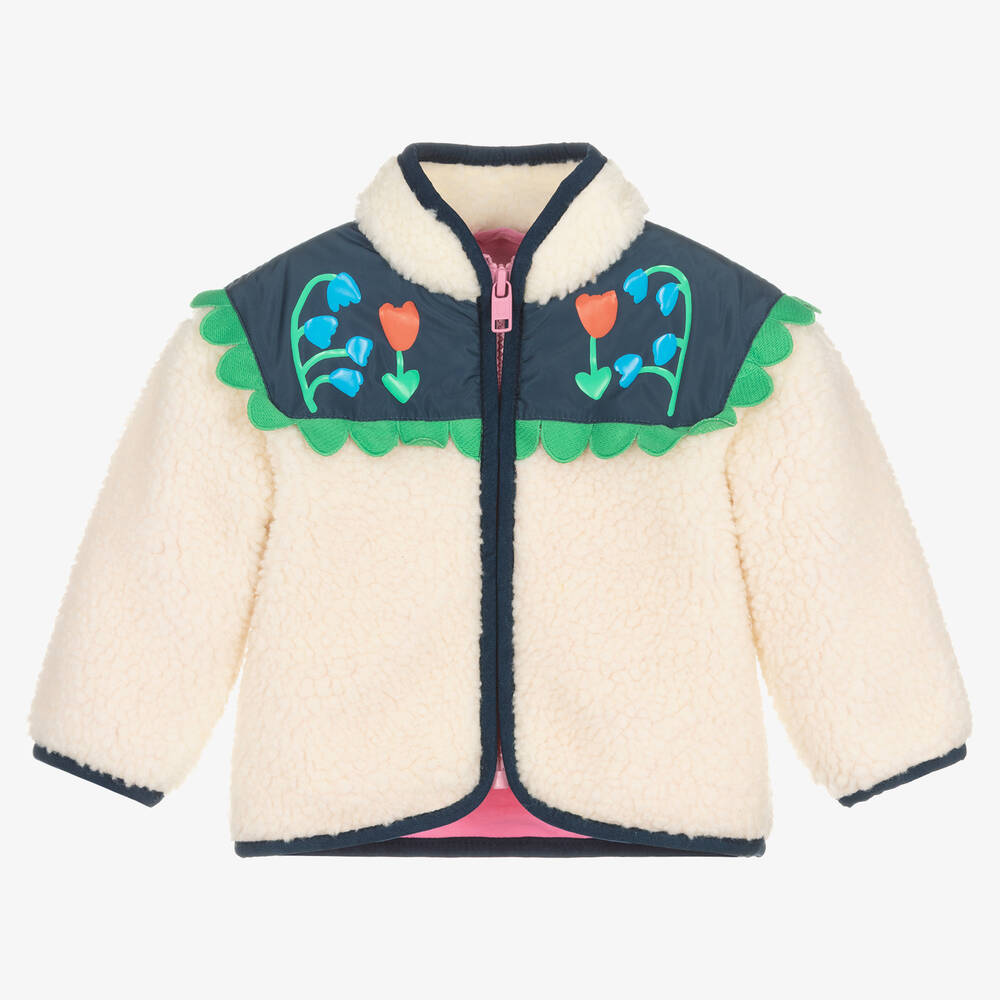 Stella McCartney Kids - Baby Girls Ivory Floral Fleece Jacket | Childrensalon