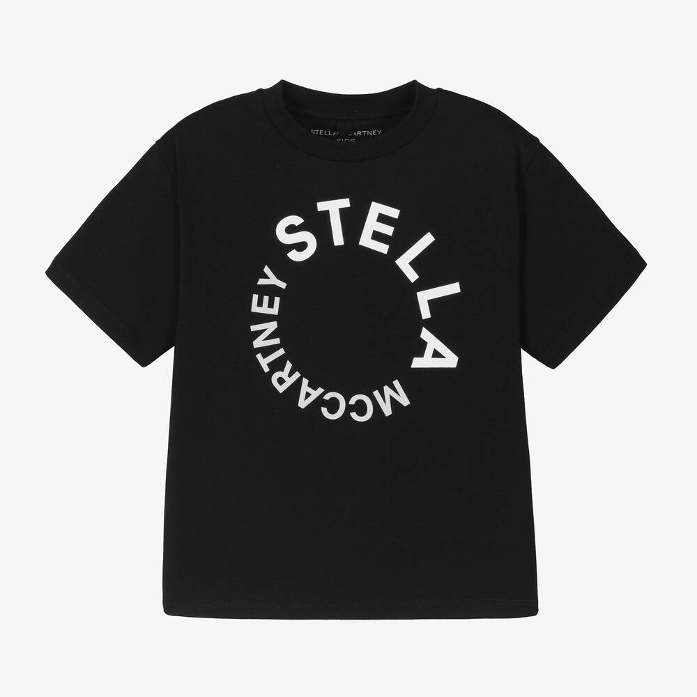 Shop Stella Mccartney Kids Black Organic Cotton T-shirt
