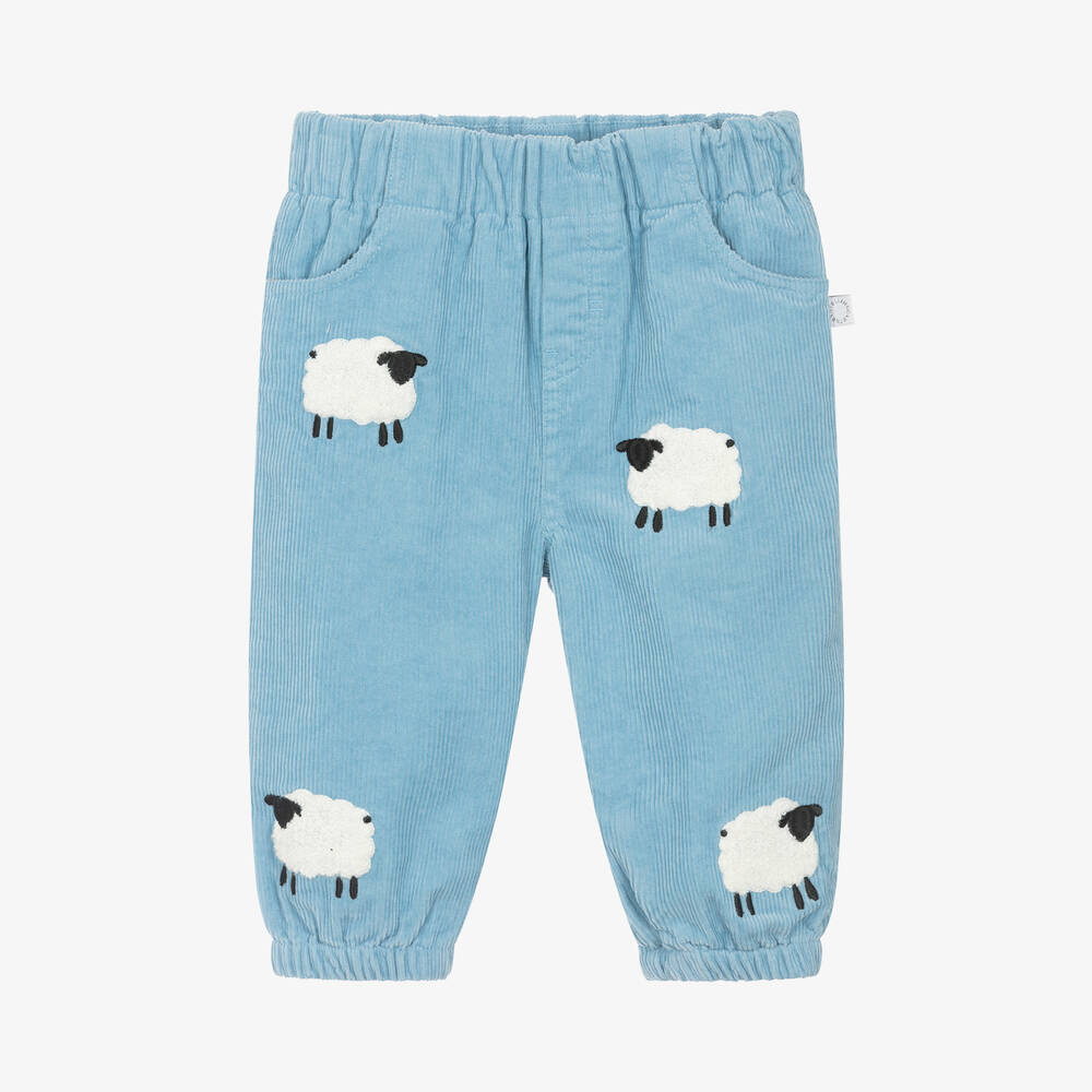 Stella McCartney Kids - Blue Corduroy Sheep Trousers | Childrensalon