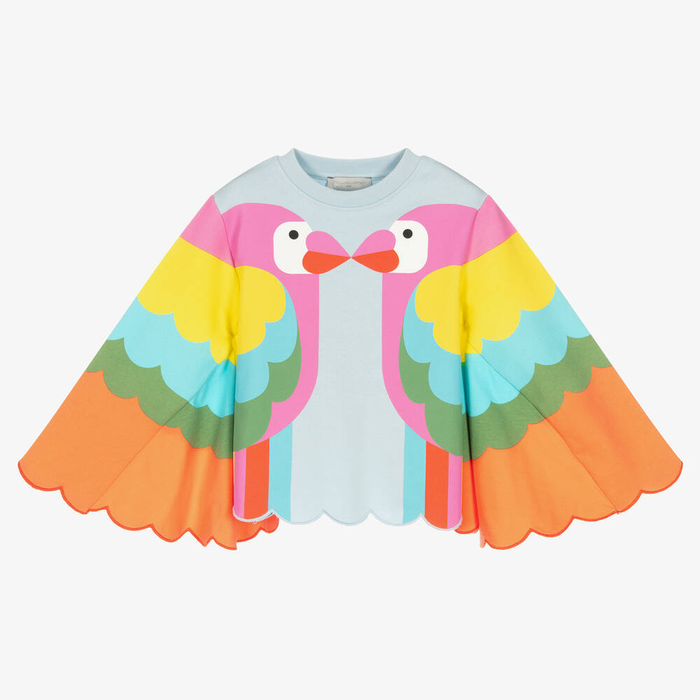 Stella McCartney Kids - Blue Parrot Wing Sleeves Sweatshirt | Childrensalon