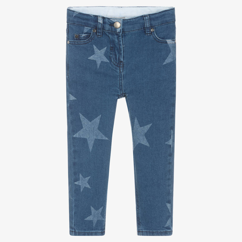 Stella McCartney Kids - Синие джинсы скинни со звездами | Childrensalon