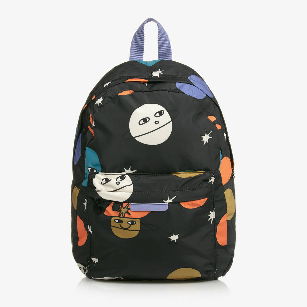 Stella McCartney Kids - Boys Black Cosmic Print Backpack (42cm) | Childrensalon