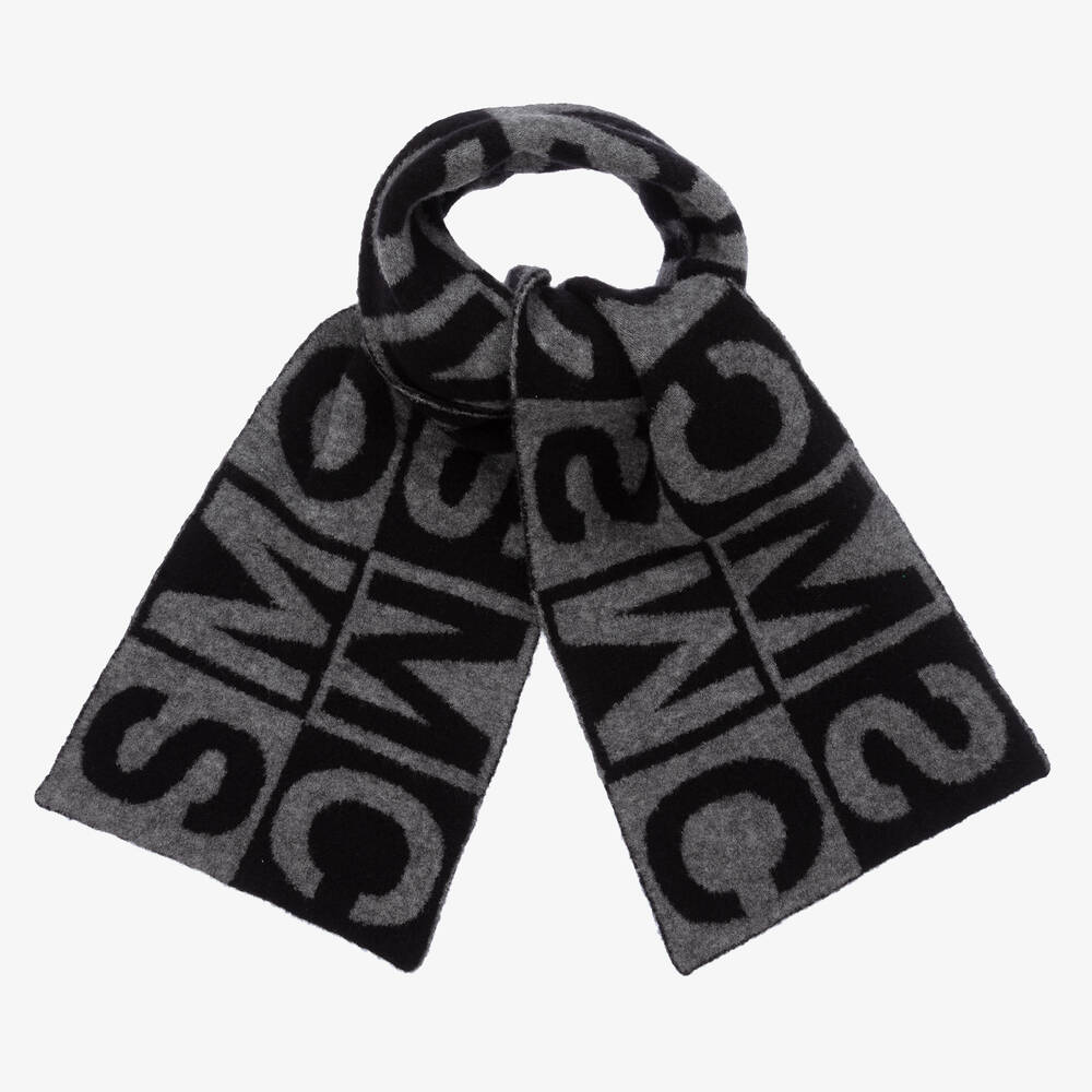 Stella McCartney Kids - Boys Black & Grey SMC Scarf | Childrensalon