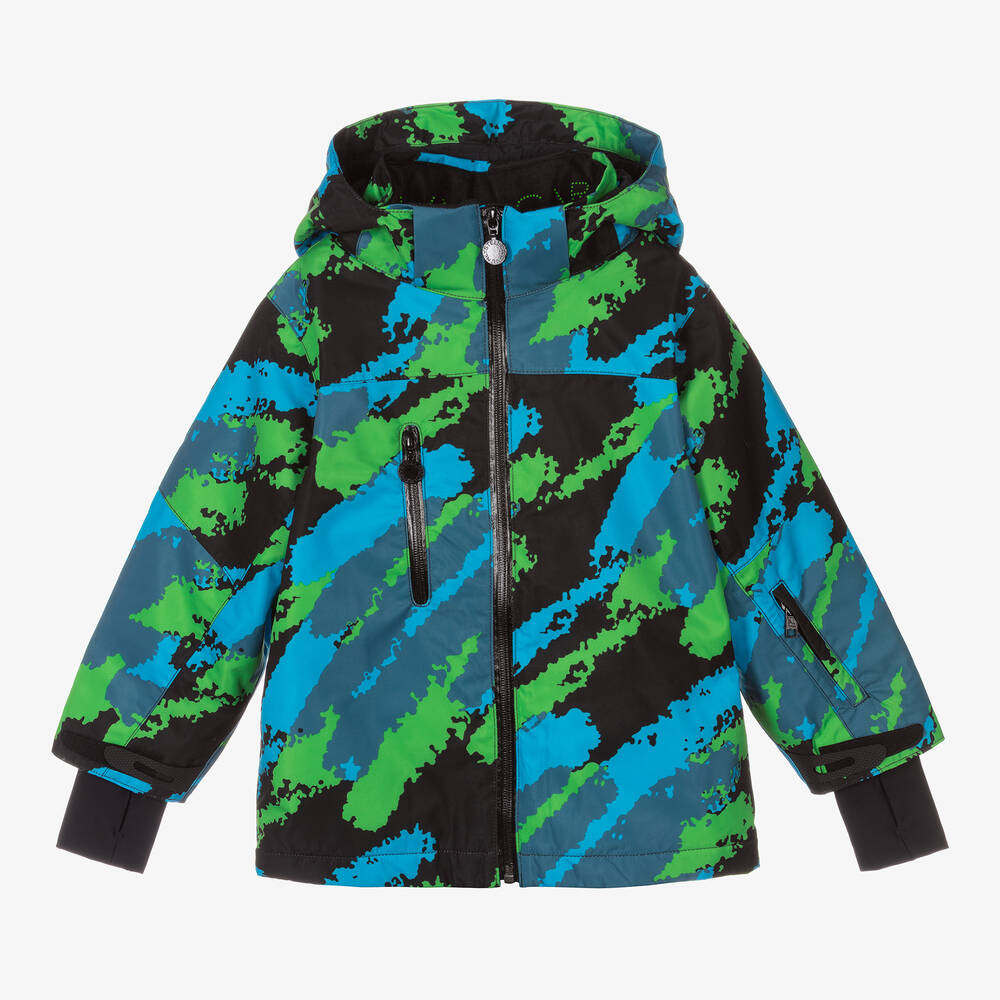 Stella McCartney Kids - Синяя лыжная куртка с капюшоном | Childrensalon