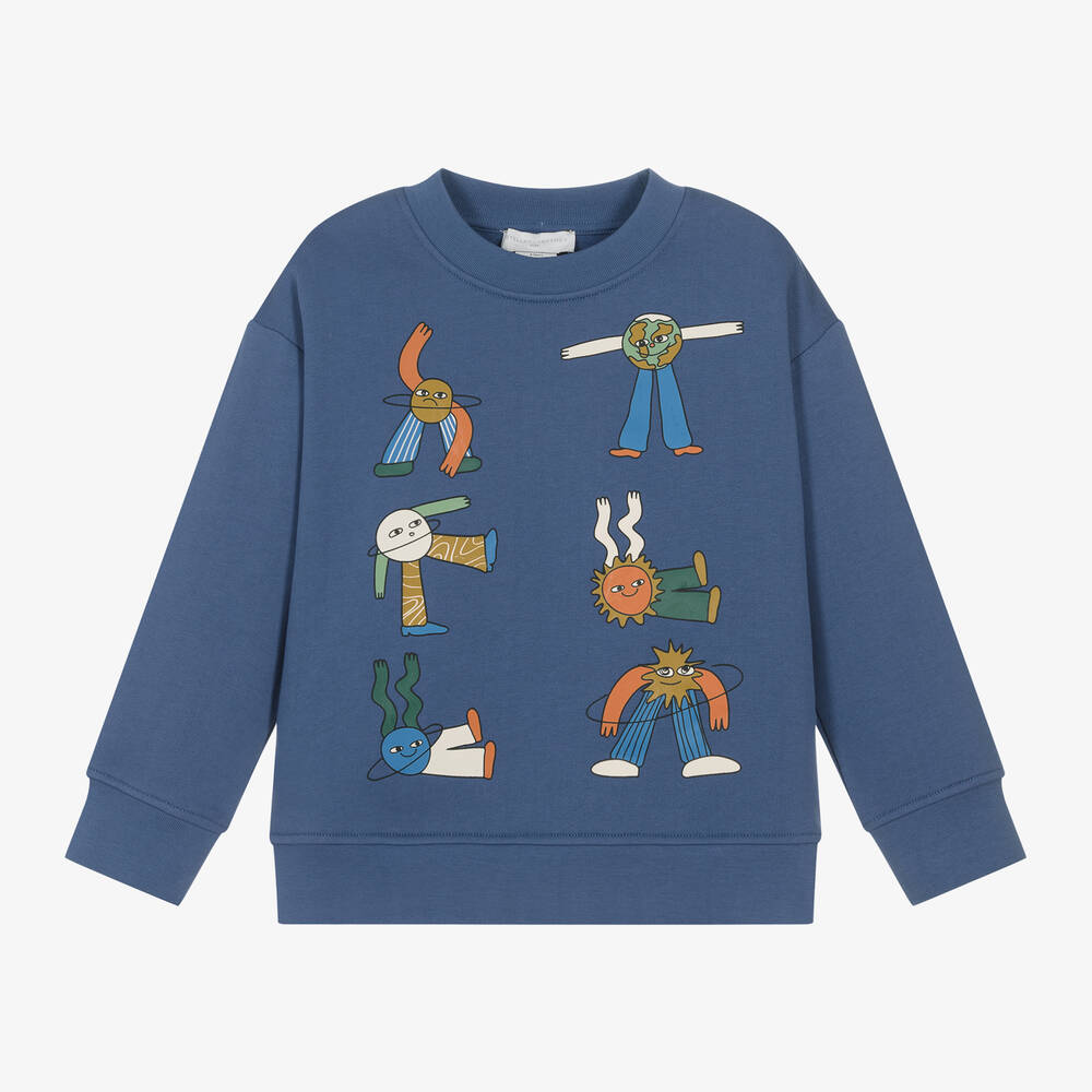 Stella McCartney Kids - Boys Blue Organic Cotton Sweatshirt | Childrensalon