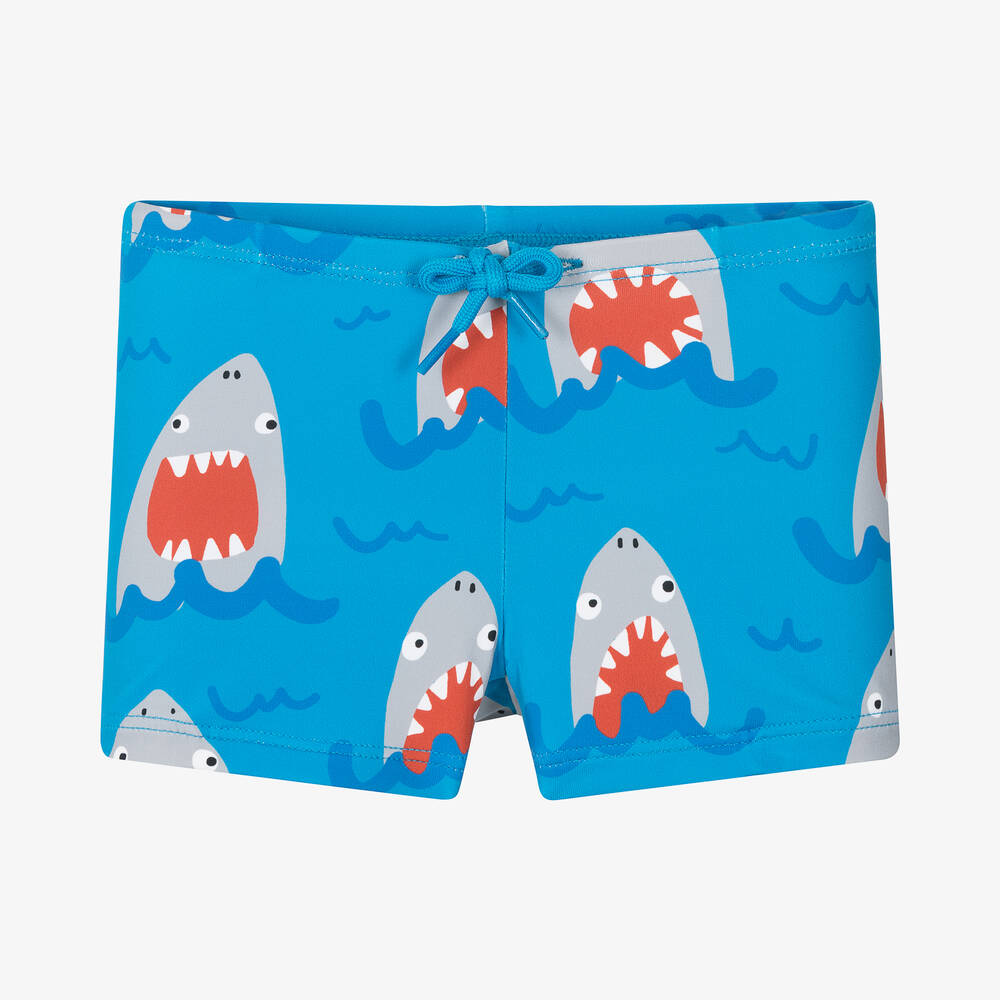 Stella Mccartney Babies'  Kids Boys Blue Shark Swim Shorts (upf50+)