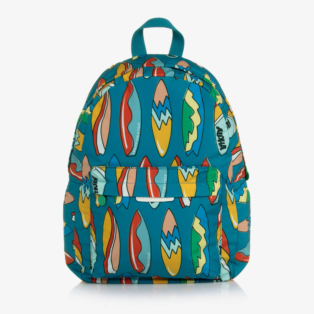 Shop Stella Mccartney Boys Blue Surfboard Backpack (41cm)