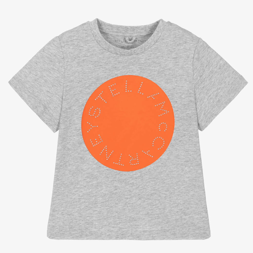 Stella McCartney Kids - Серо-оранжевая футболка | Childrensalon