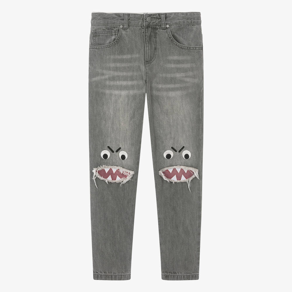 Shop Stella Mccartney Kids Boys Grey Shark Denim Jeans