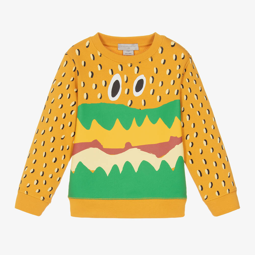 Stella McCartney Kids - Boys Orange Cotton Sandwich Sweatshirt | Childrensalon