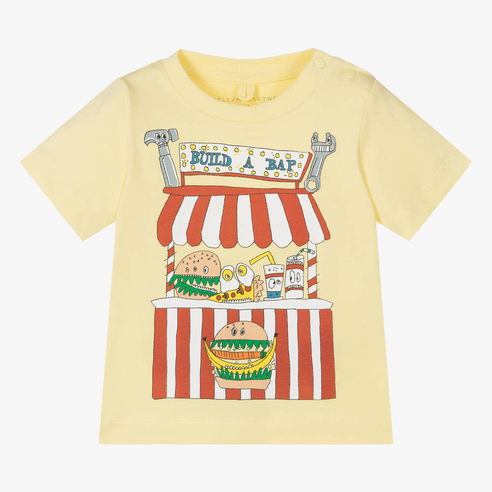 Stella McCartney Kids - T-shirt jaune pastel en coton bio  | Childrensalon