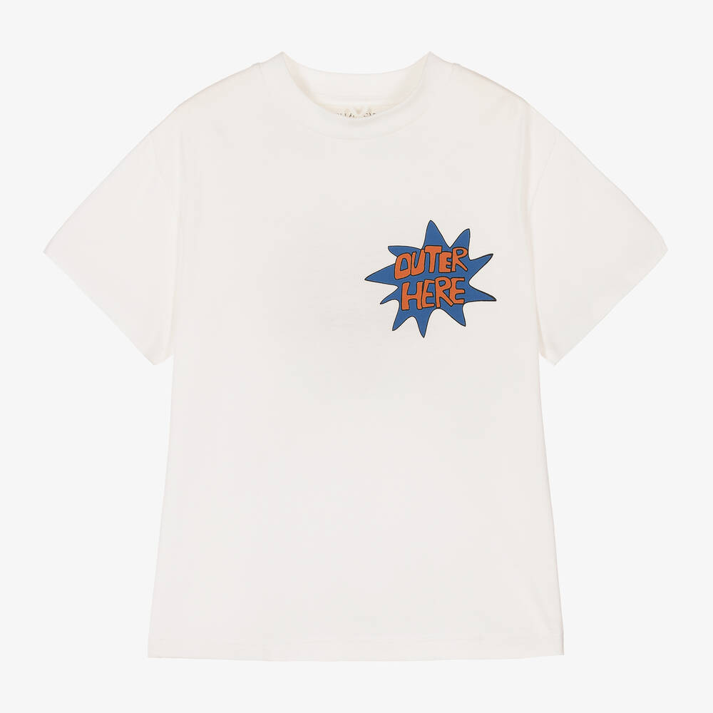 Stella McCartney Kids - Boys White Organic Cotton T-Shirt | Childrensalon