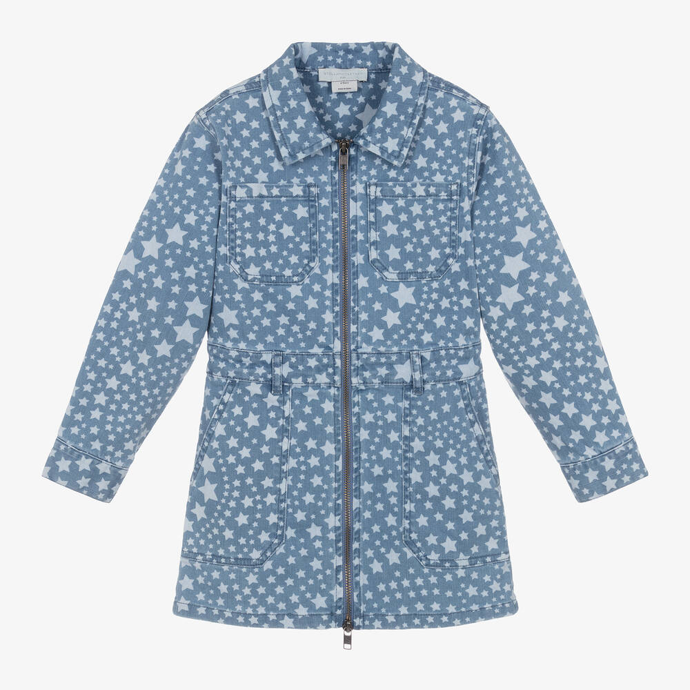 Stella McCartney Kids - Girls Blue Denim Star Dress | Childrensalon