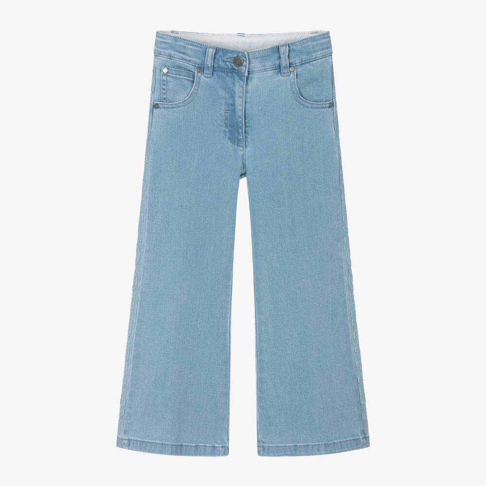Shop Stella Mccartney Kids Girls Blue Flared Denim Jeans