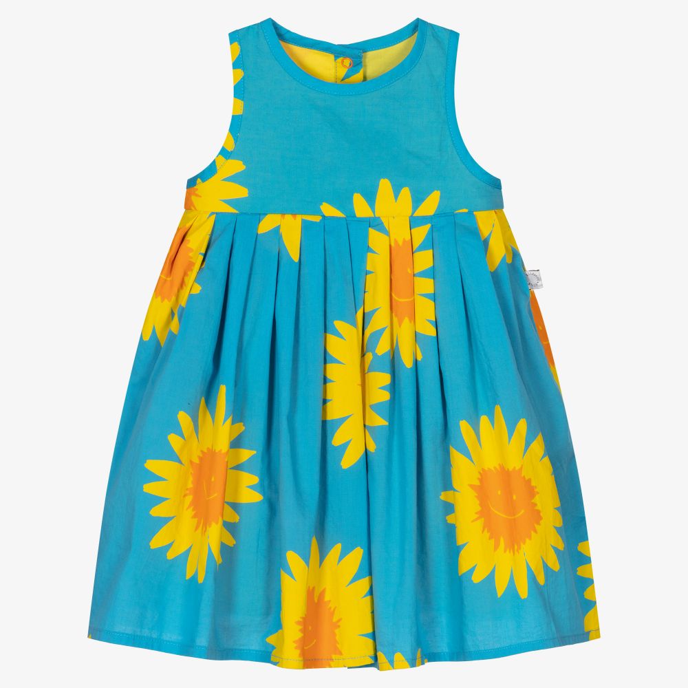 Girls Blue Sunflower Dress Set ...