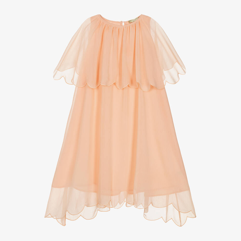 Stella McCartney Kids - Girls Blush Pink Crêpe Chiffon Dress | Childrensalon