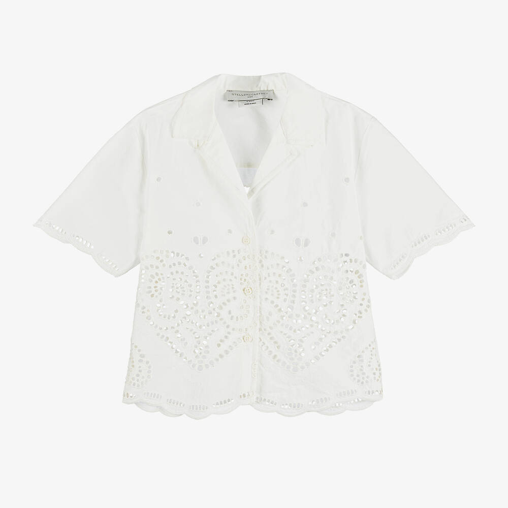 Stella Mccartney Babies'  Kids Girls Ivory Broderie Anglaise Blouse