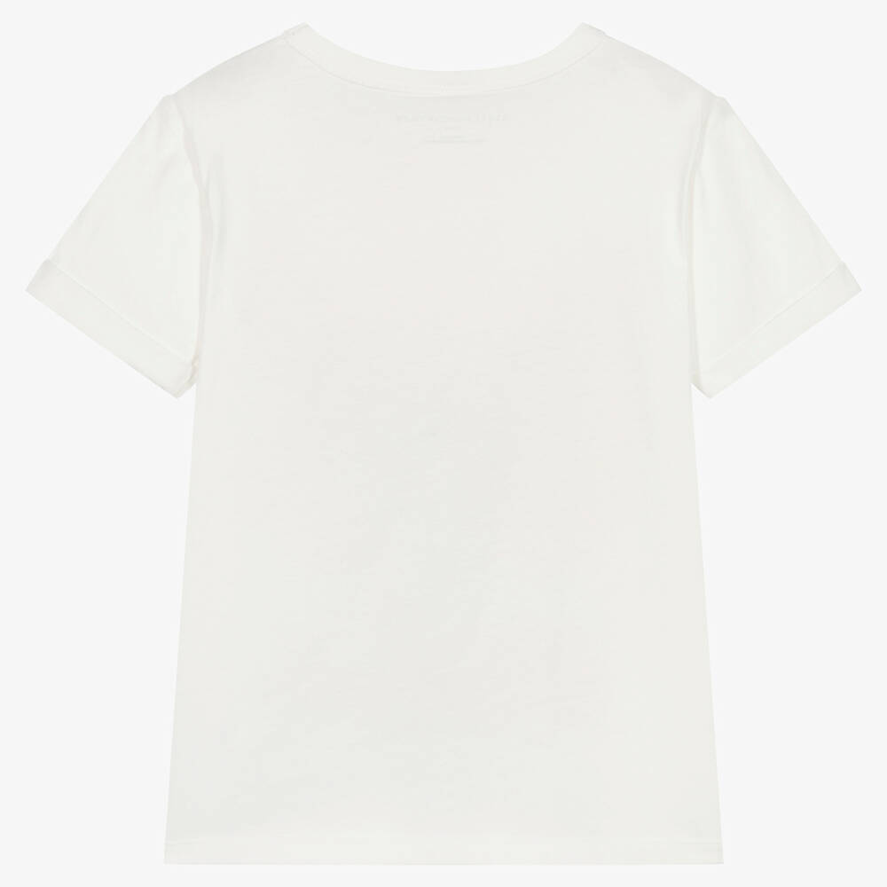 Stella McCartney Kids - Girls Ivory Cotton Flowers T-Shirt | Childrensalon