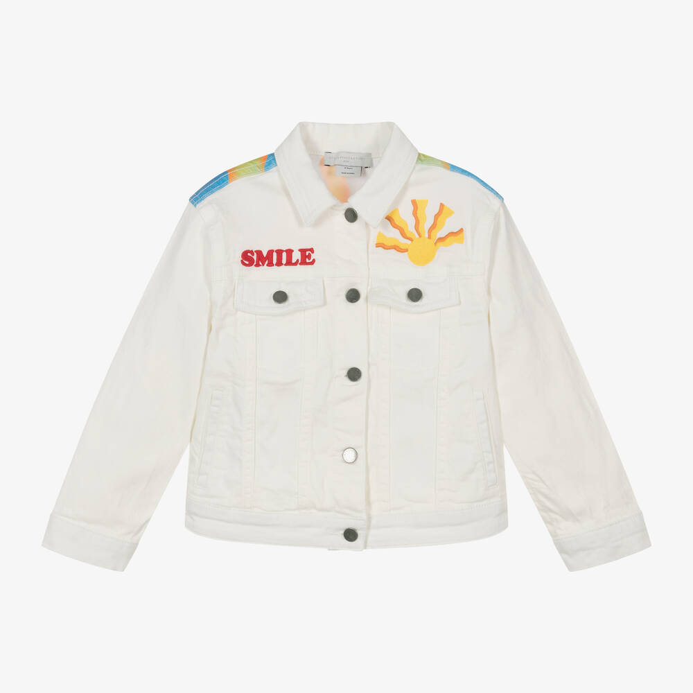 Stella McCartney Kids - Girls Ivory Denim Sunrise Jacket | Childrensalon