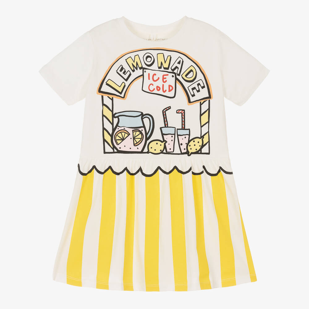 Stella McCartney Kids - Girls Ivory Lemonade Cotton Dress | Childrensalon