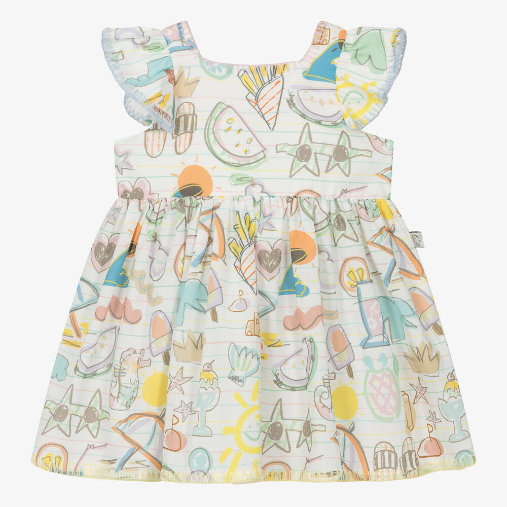 Stella McCartney Kids - Girls Ivory Organic Cotton Dress | Childrensalon