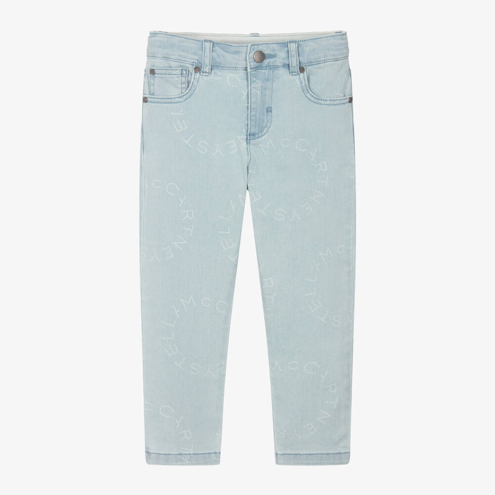 Shop Stella Mccartney Kids Girls Light Blue Denim Jeans